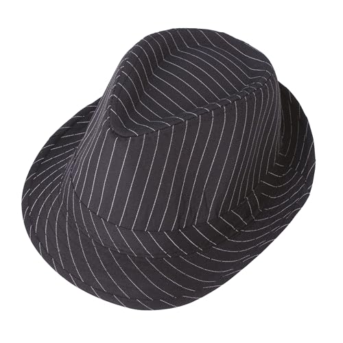 p-tit-clown-hut-stoff-borsalino-fedora-schwarz-wei-gestreift-erwachsene image 5