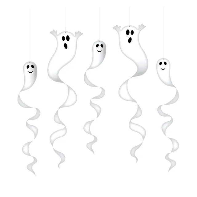 ptitclown-halloween-spirale-geister-5-st-ck-zum-aufh-ngen image 1