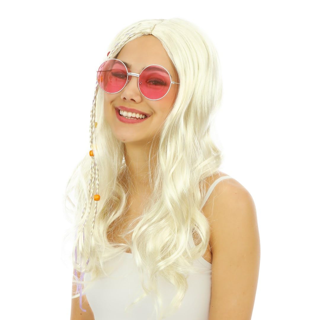 ptitclown-hippie-brille-rose-runde-metallbrille-erwachsene image 7