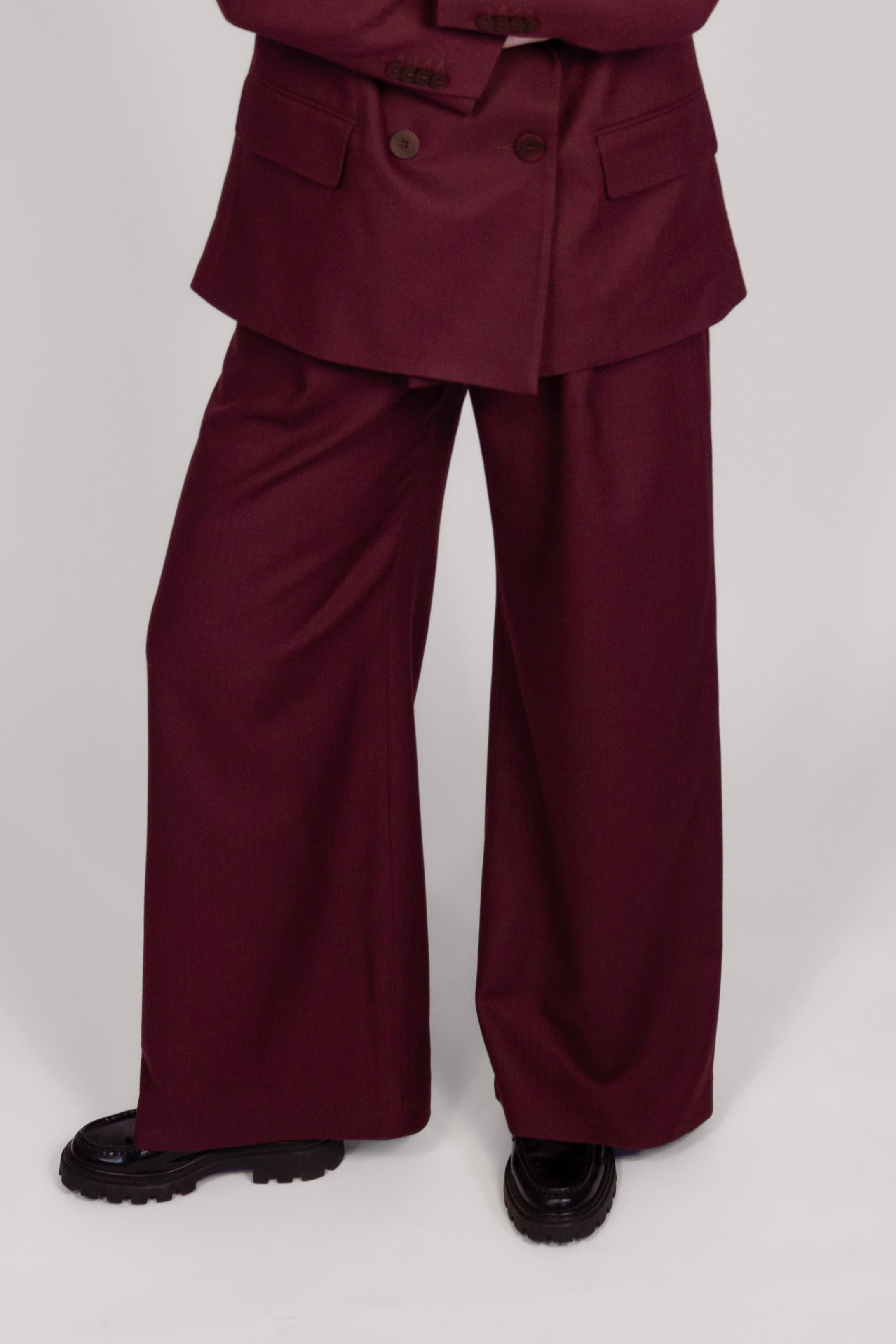 lotta-ludwigson-alva-pants-deep-burgundy-herringbone image 2