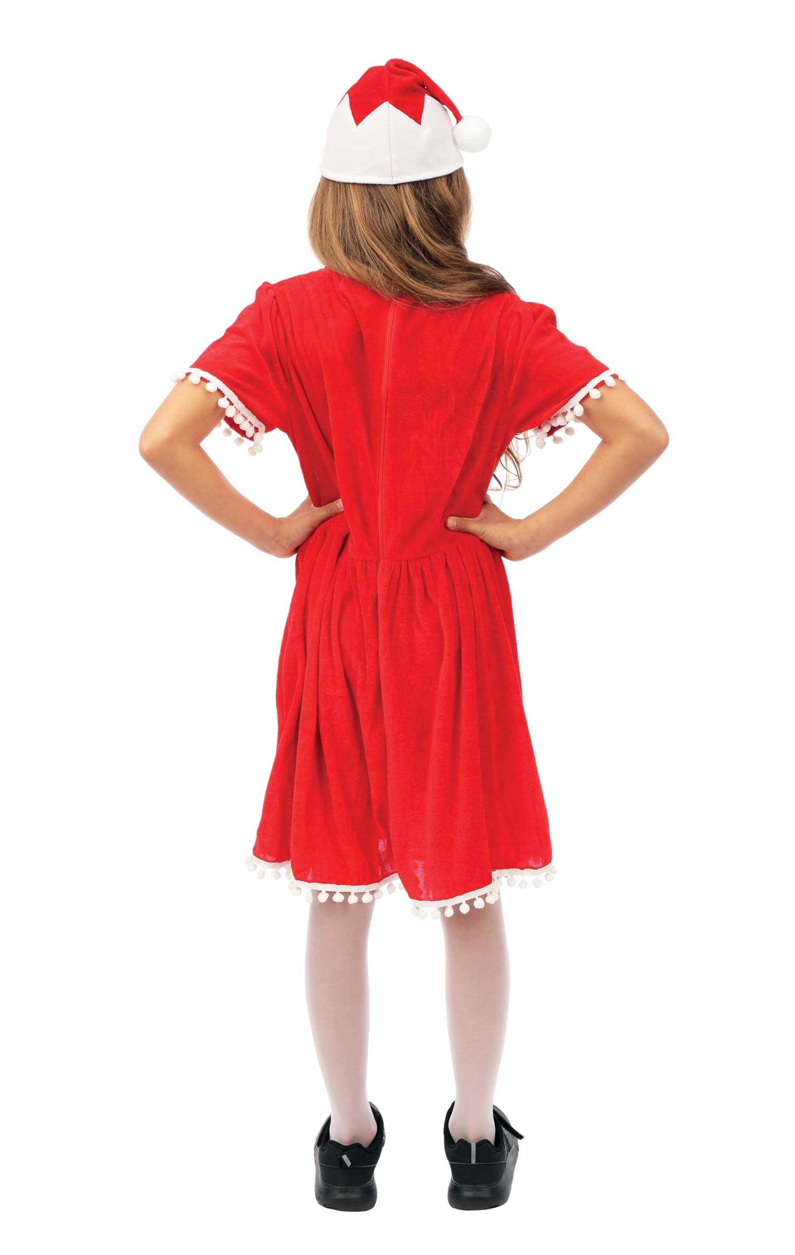 ptit-clown-weihnachtsmutter-kleid-m-tze-f-r-m-dchen-rot image 3