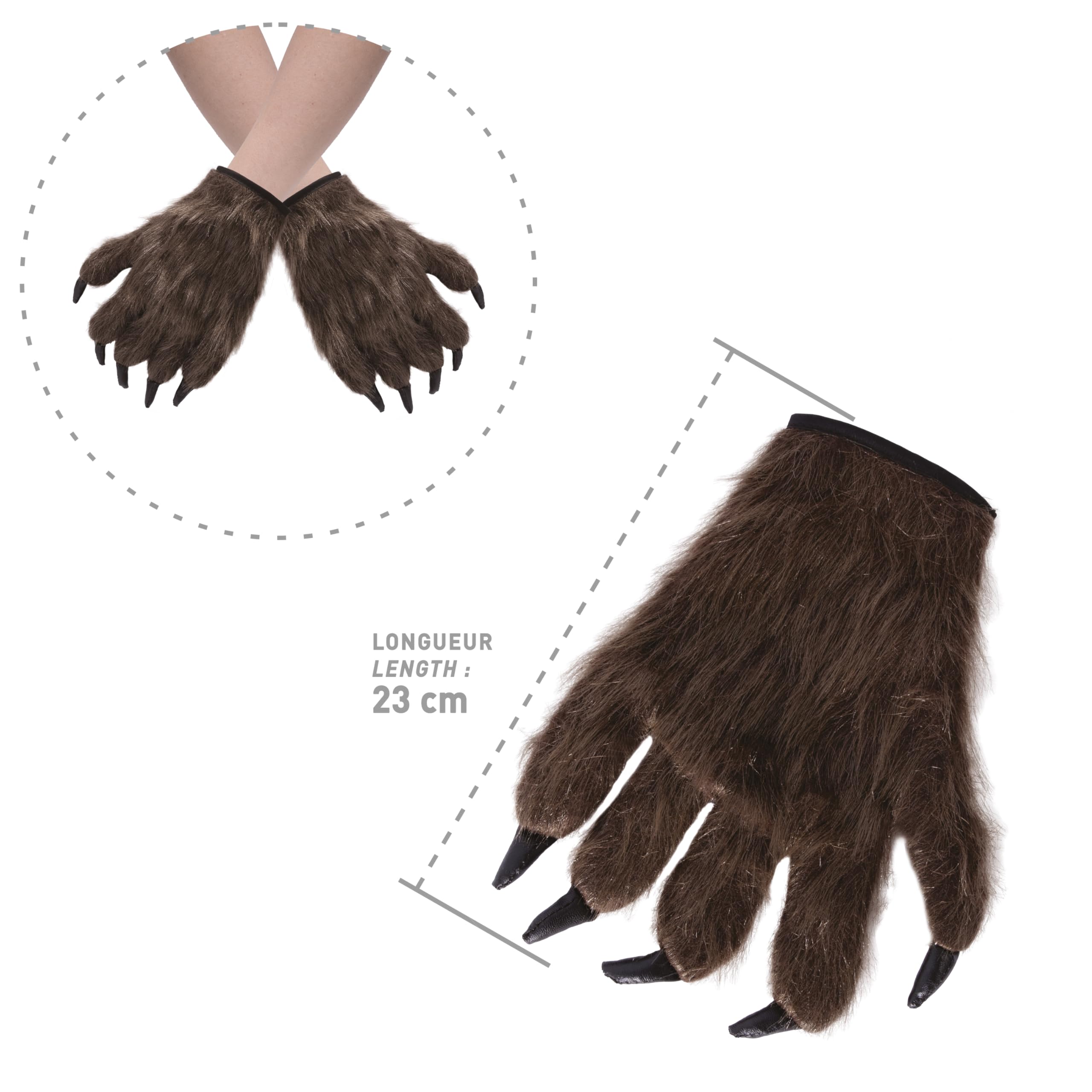 ptit-clown-23525-werwolf-handschuhe-erwachsene-braun image 3