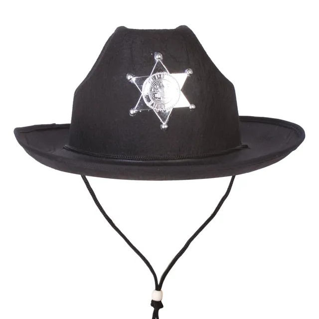 ptit-clown-sheriff-hut-filz-schwarz-erwachsene image 1