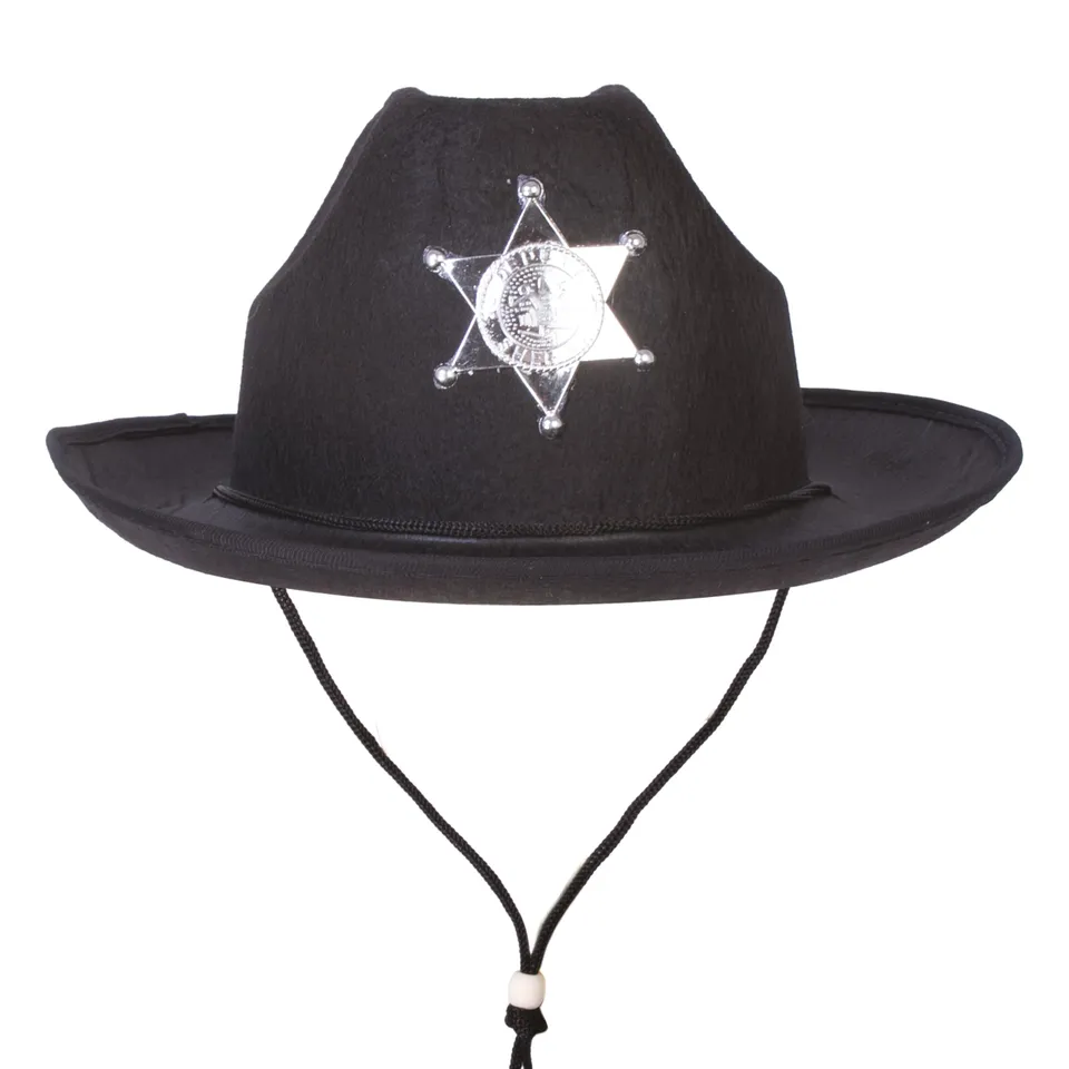 ptit-clown-sheriff-hut-filz-schwarz-erwachsene image 1