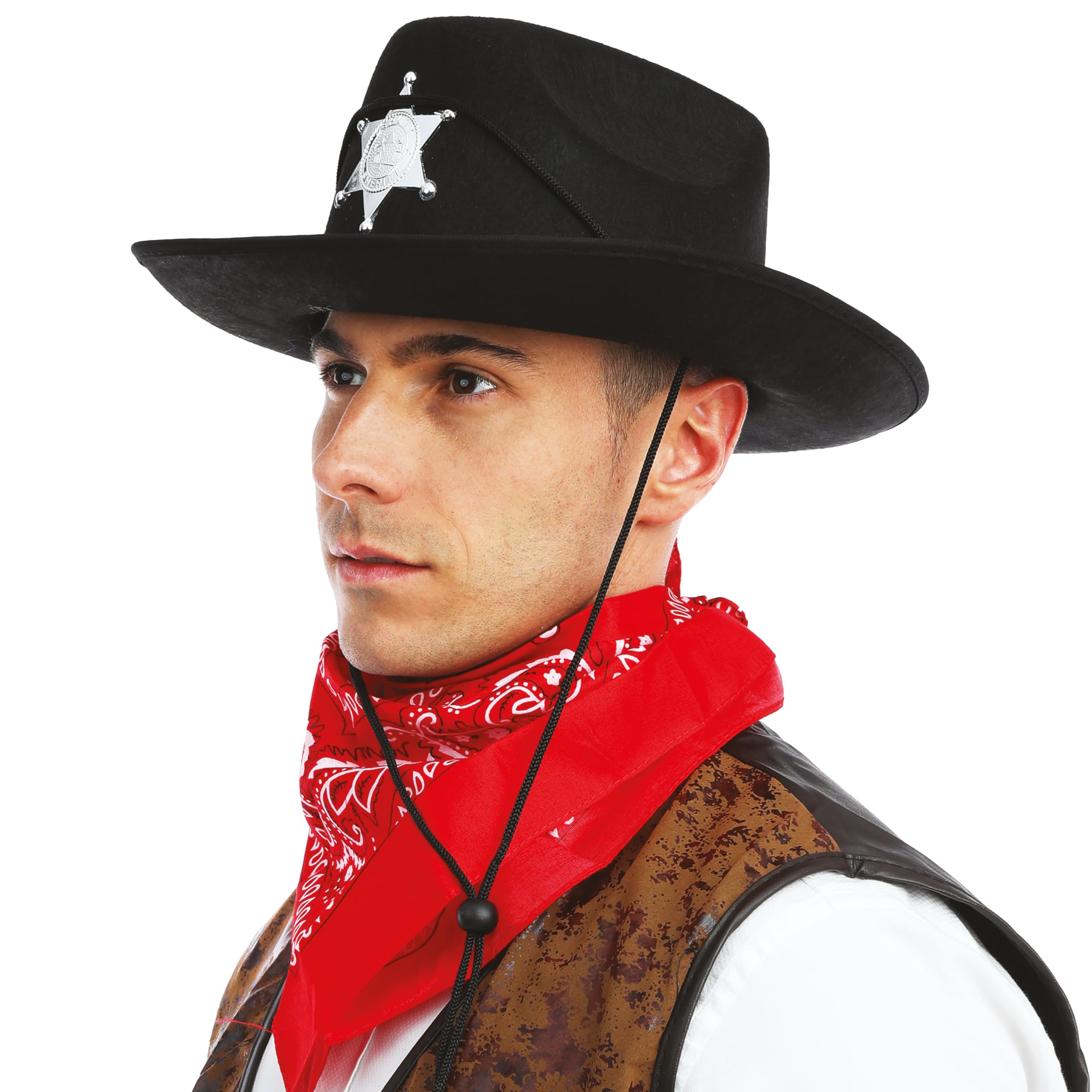 ptit-clown-sheriff-hut-filz-schwarz-erwachsene image 6