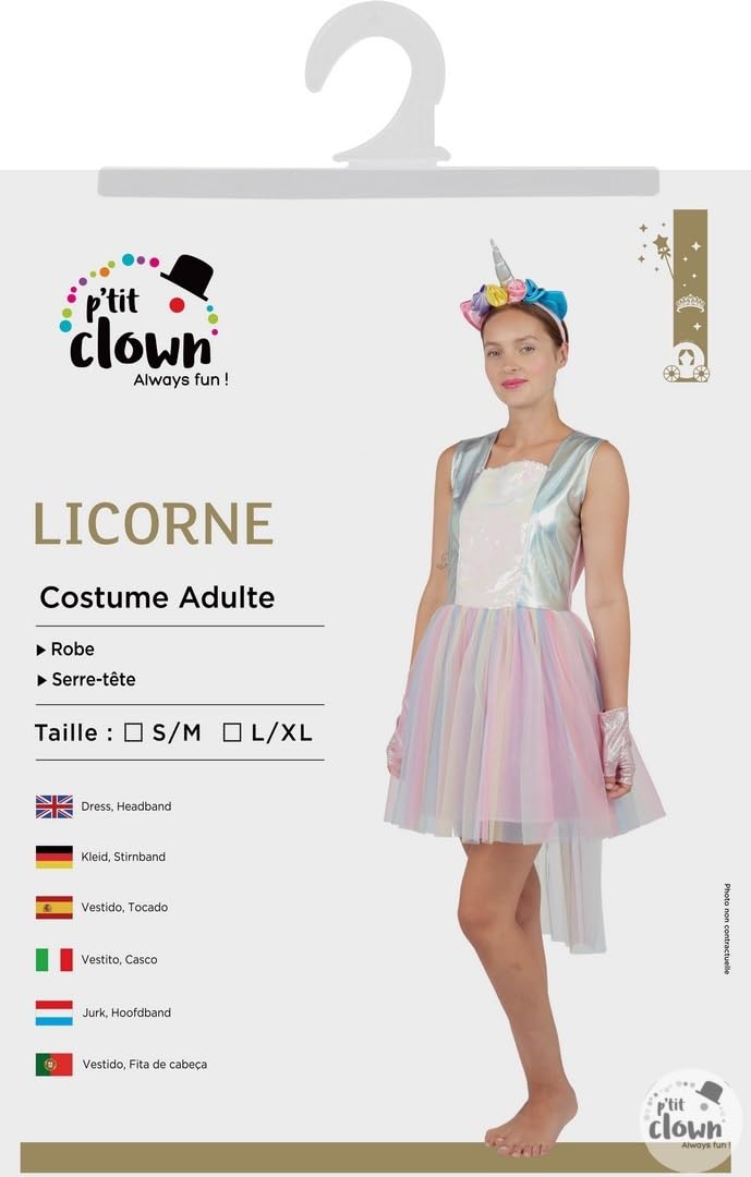 p-tit-clown-damenkost-m-einhorn-kleid-mit-kopfb-gel-f-r-karneval image 5