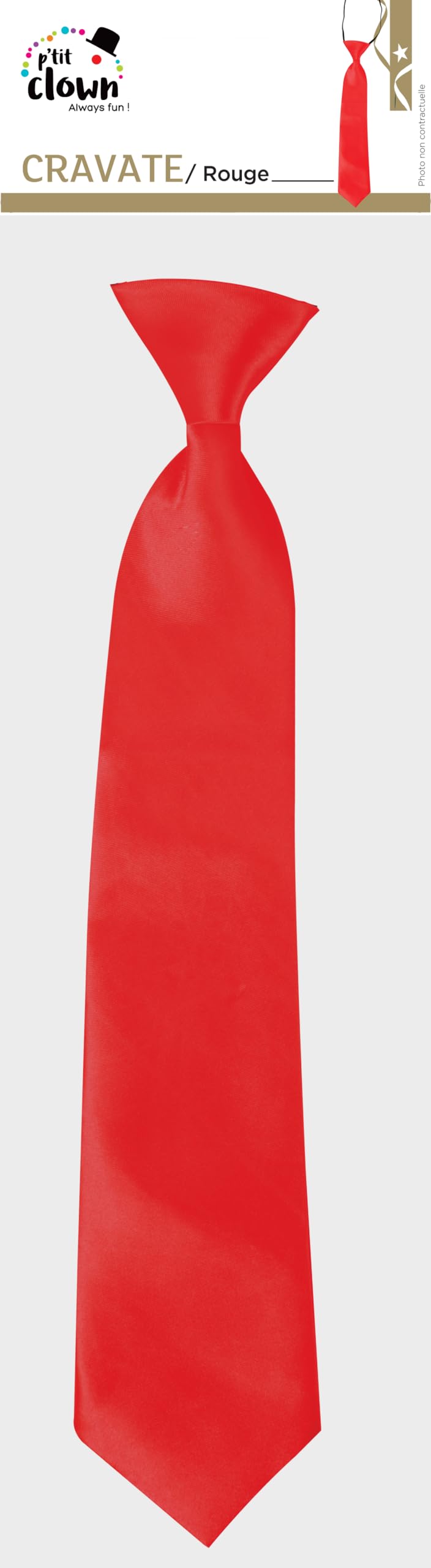 ptit-clown-cravate-krawatte-satin-rot-mit-gummizug image 5