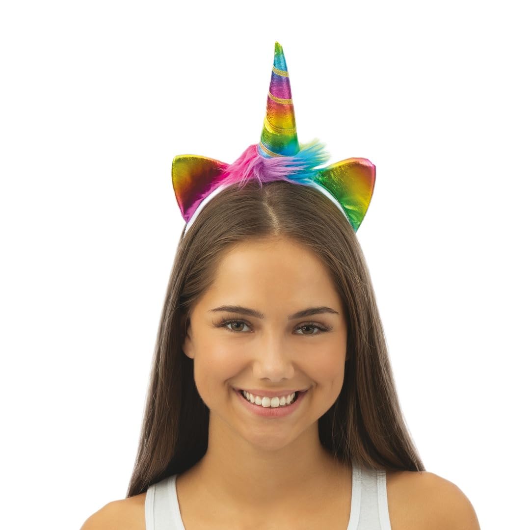 p-tit-clown-einhorn-haarreif-wei-mit-regenbogenschleier image 6