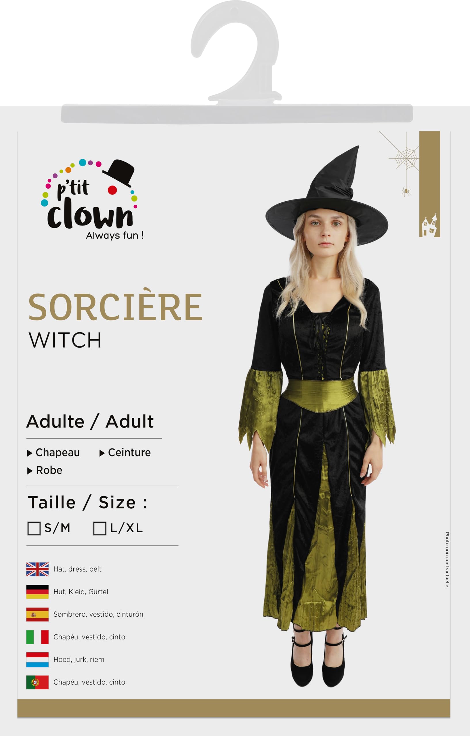 p-tit-clown-hexenkleid-damen-lang-schwarz-gr-n-gr-l-halloween image 5