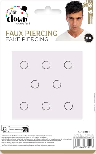 p-tit-clown-73401-fake-piercings-set-8-st-ck-silber-kunststoff image 8