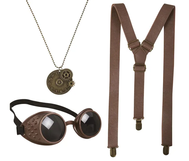 p-tit-clown-steampunk-kost-m-set-braun-one-size-3-teilig-kost-mzubeh-r image 1