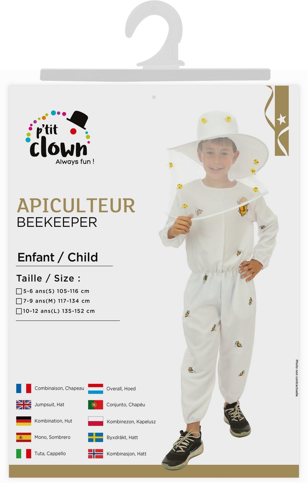 p-tit-clown-imker-kost-m-f-r-kinder-overall-mit-hut-wei image 6