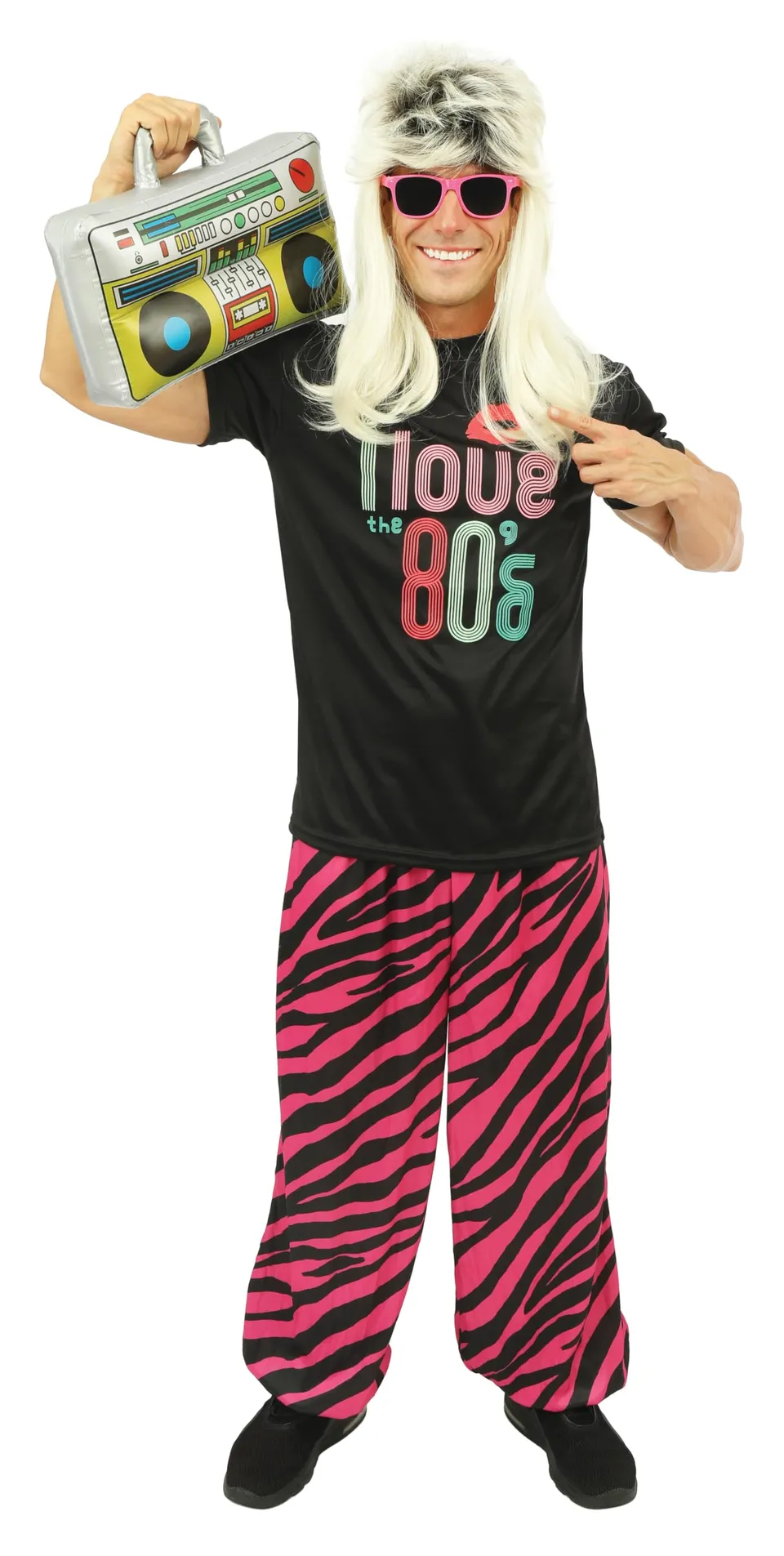ptit-clown-80er-jahre-retro-kost-m-herren-mit-t-shirt-und-hose image 1
