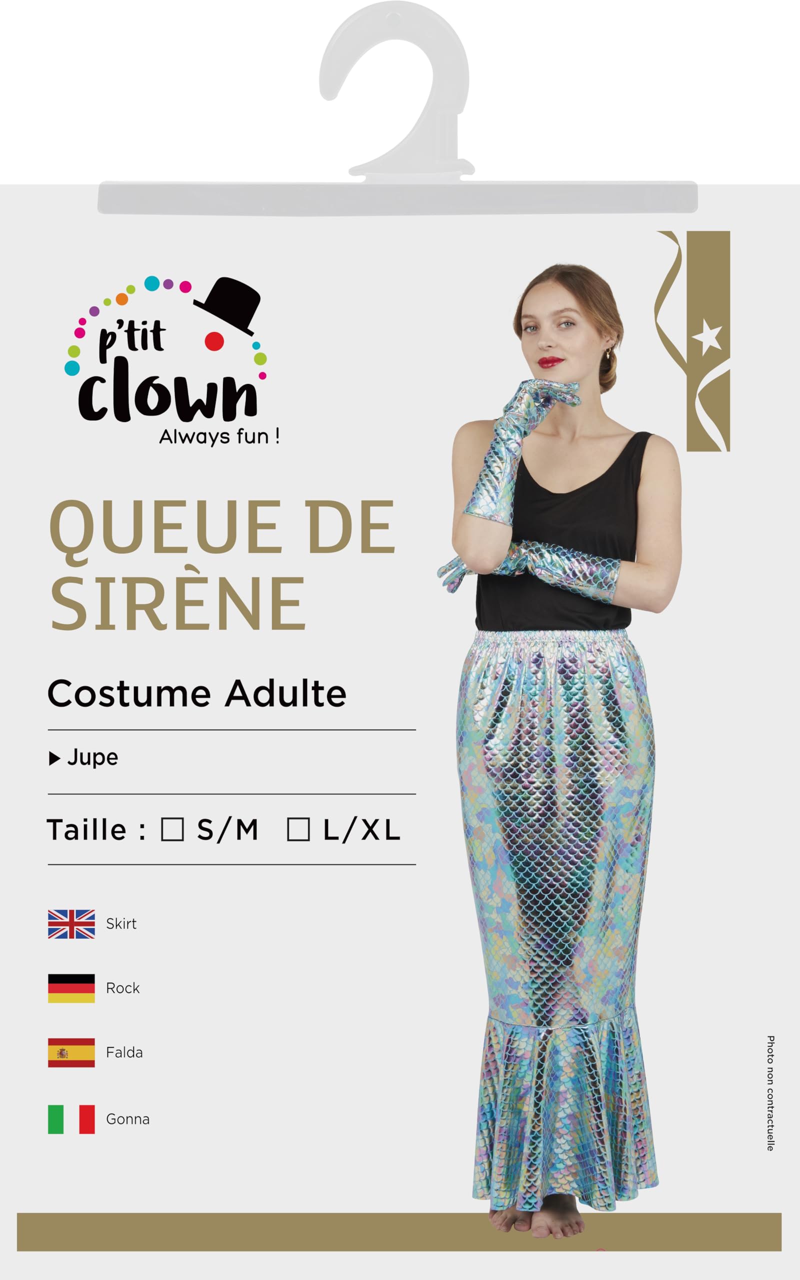 ptit-clown-meerjungfrauenschwanz-erwachsene-l-xl-rock-silber-blau image 2