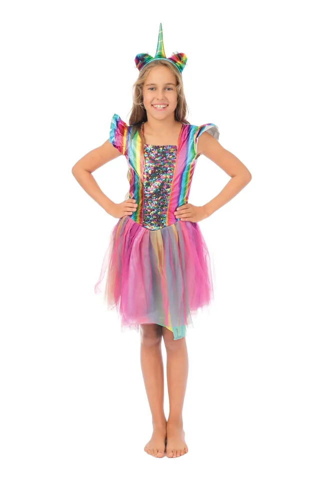 p-tit-clown-einhorn-kost-m-m-dchen-kleid-haarreif image 1