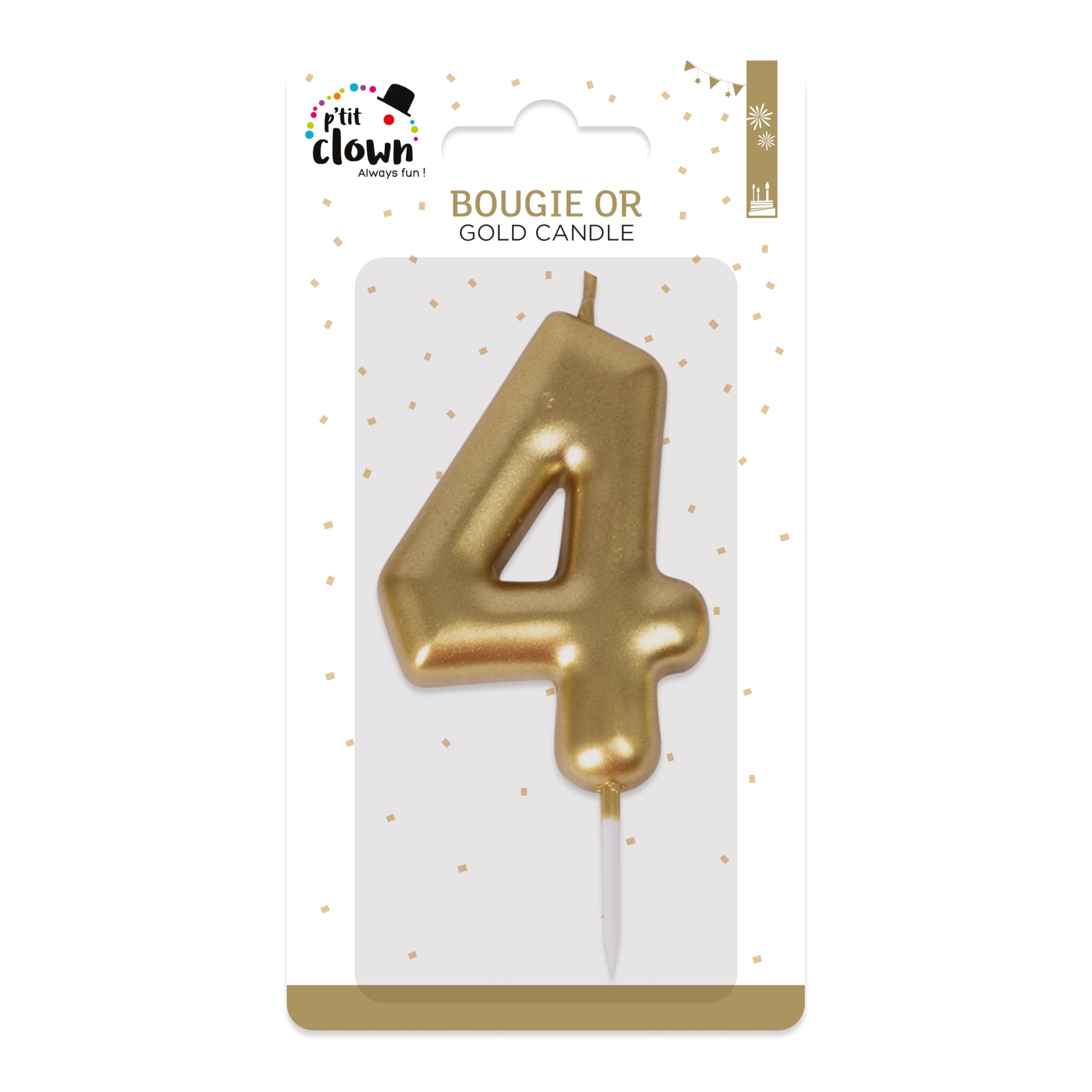 ptit-clown-goldkerze-zahl-4-goldene-zahlenkerze-f-r-geburtstag-und-jubil-um image 3