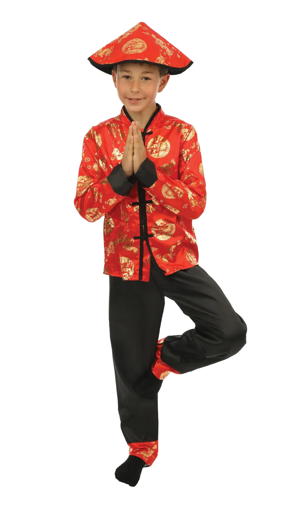 ptit-clown-chinesisches-neujahrskost-m-kinder-rot-polyester image 1