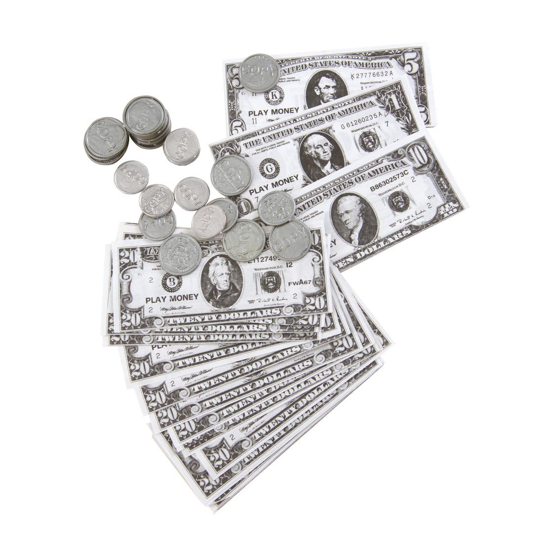 p-tit-clown-cowboy-spielgeld-set-50-banknoten-aus-papier-und-kunststoff image 1
