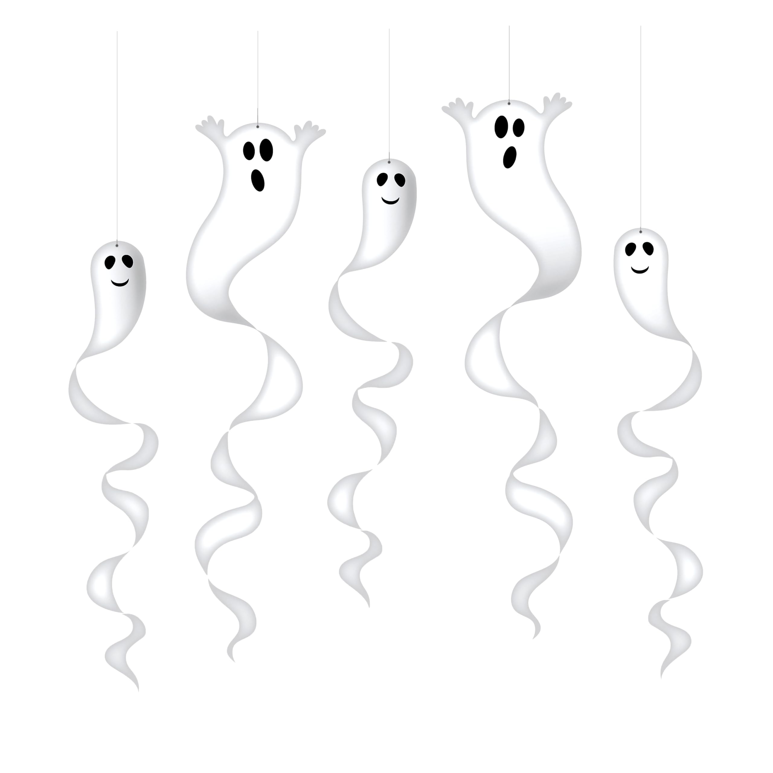 ptitclown-halloween-spirale-geister-5-st-ck-zum-aufh-ngen image 1