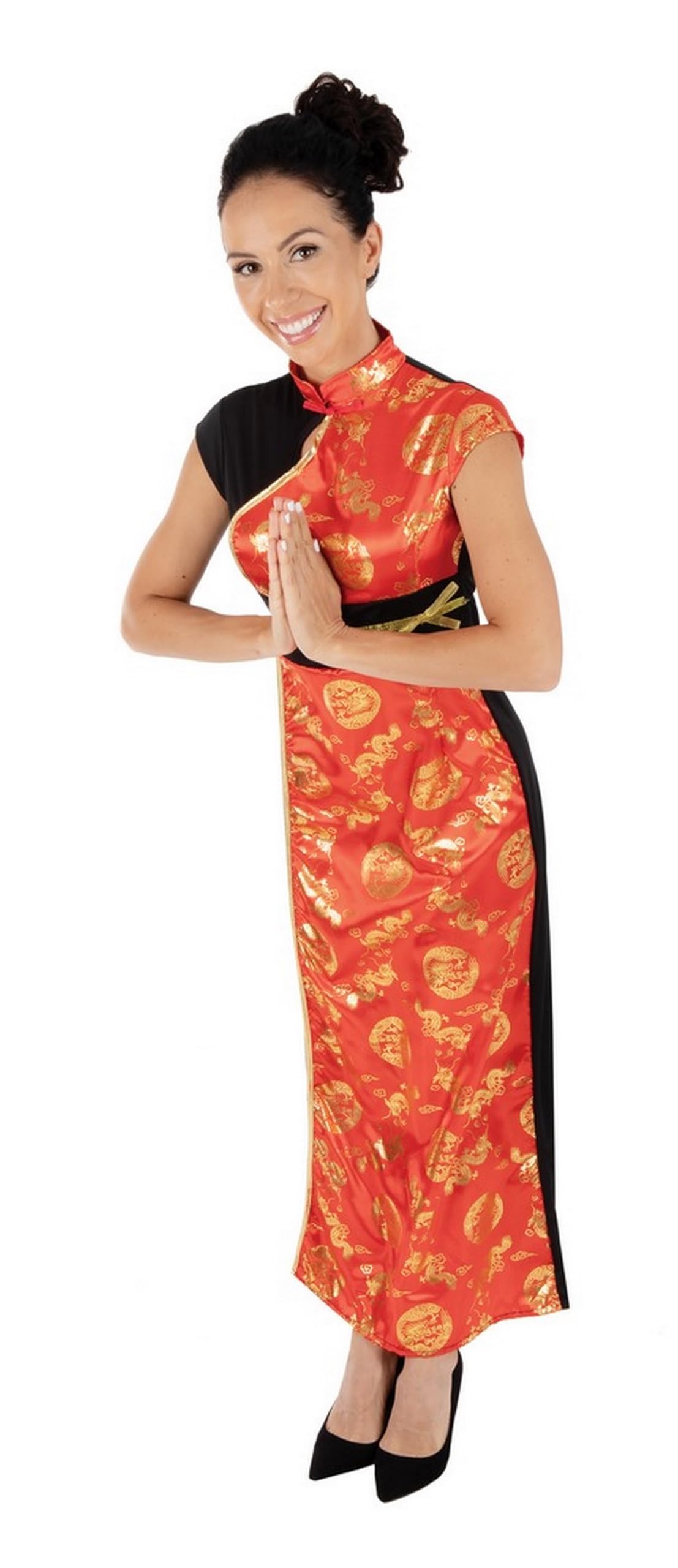 p-tit-clown-chinesisches-kleid-kost-m-f-r-erwachsene-rot-polyester image 4