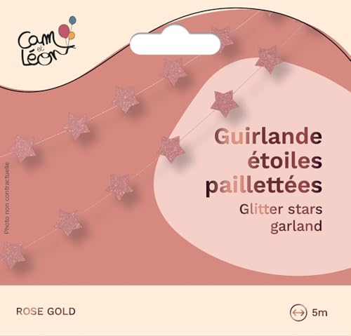 ptit-clown-re22624-girlande-mini-sterne-glitzer-rosa-gold-3-m image 7