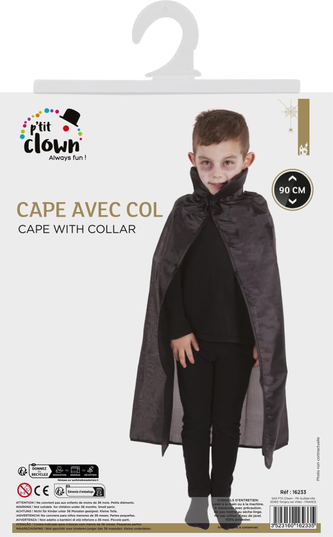 ptit-clown-16233-cape-kinder-polyester-90-cm-gr-e-m-schwarz image 5