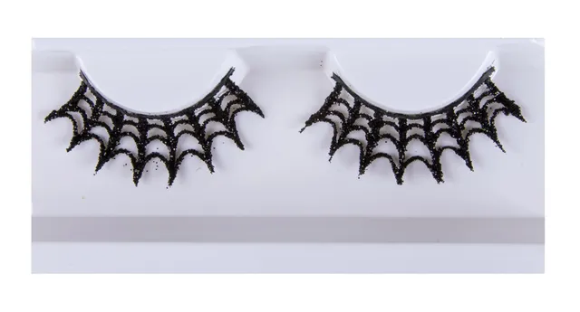 generique-falsche-wimpern-spinnennetz-lang-schwarz image 1