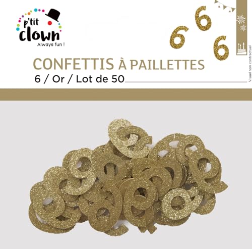 p-tit-clown-glitzer-konfetti-zahl-6-gold-50-st-ck image 5