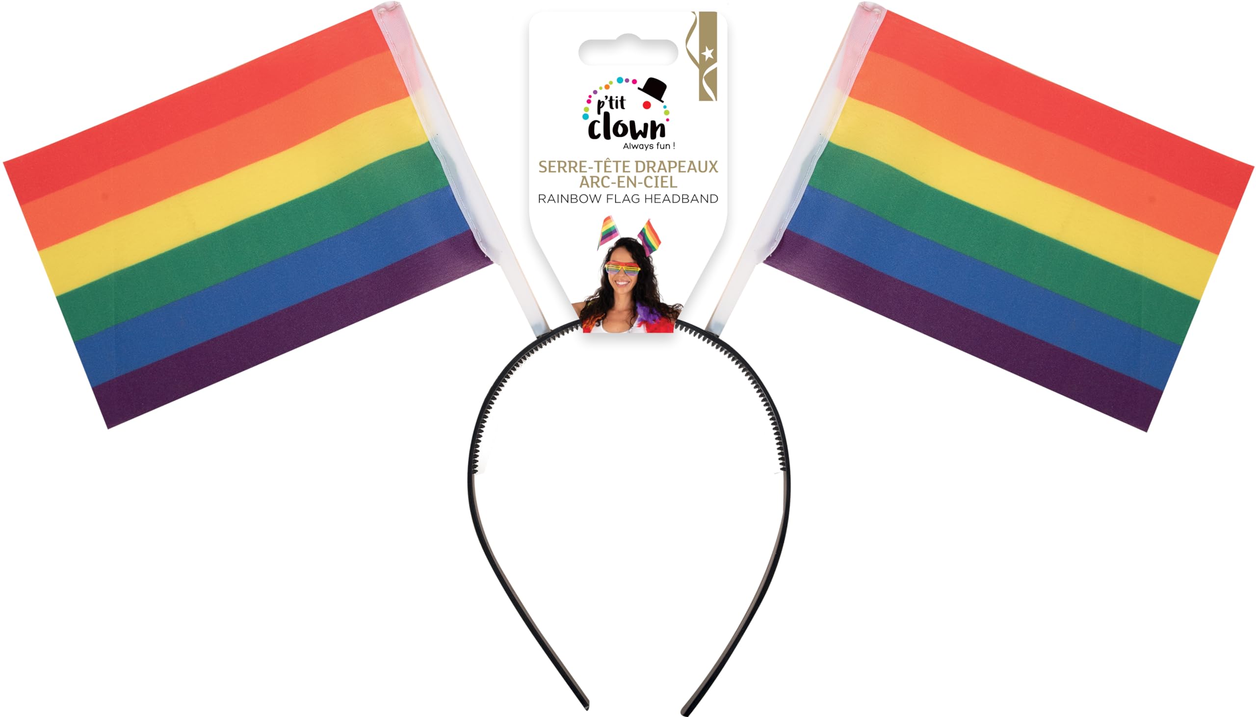 ptit-clown-regenbogen-flaggen-haarreif-multicolore image 3