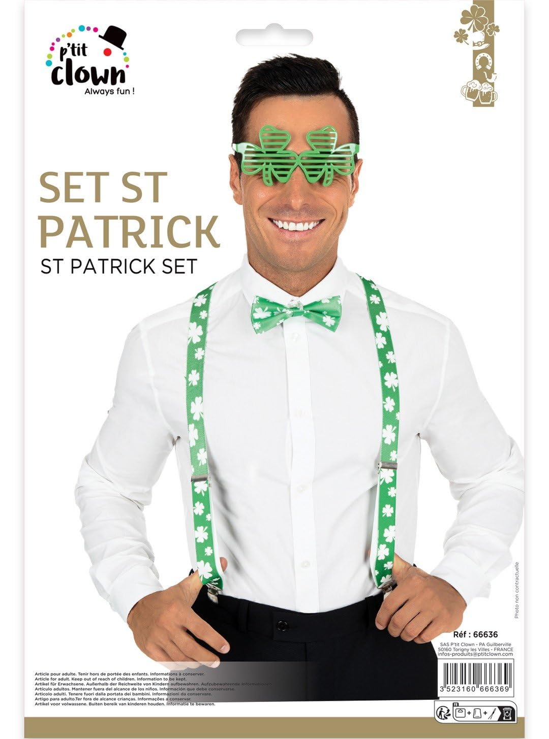 p-tit-clown-st-patrick-s-day-set-hosentr-ger-fliege-brille image 3