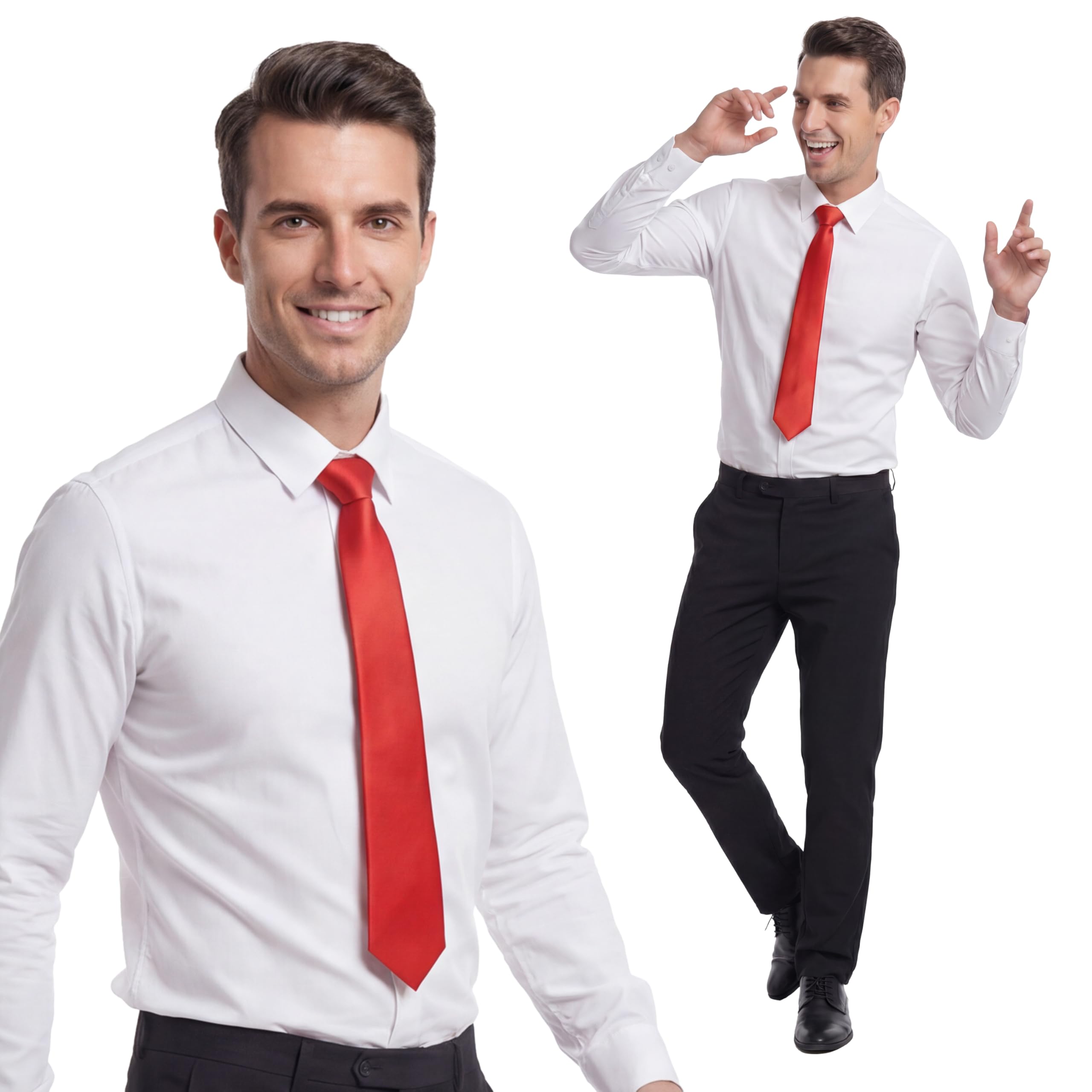 ptit-clown-cravate-krawatte-satin-rot-mit-gummizug image 4