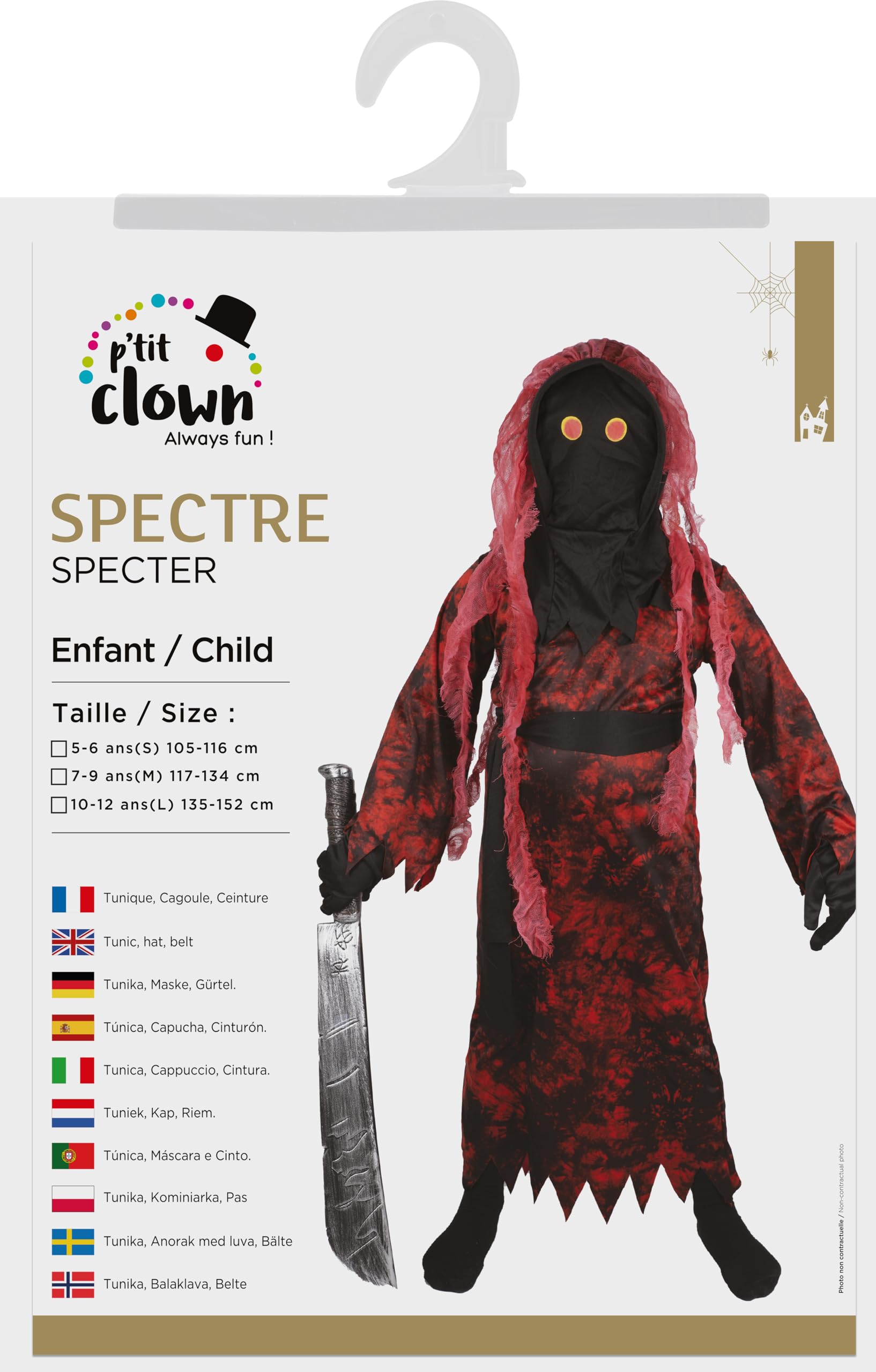 ptit-clown-teufel-kinderkost-m-10-12-jahre-halloween-cosplay-rot-schwarz image 5