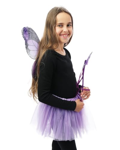 ptit-clown-80240-schmetterling-kost-mset-kinder-violett-tutu-fl-gel-haarreif-zau image 8