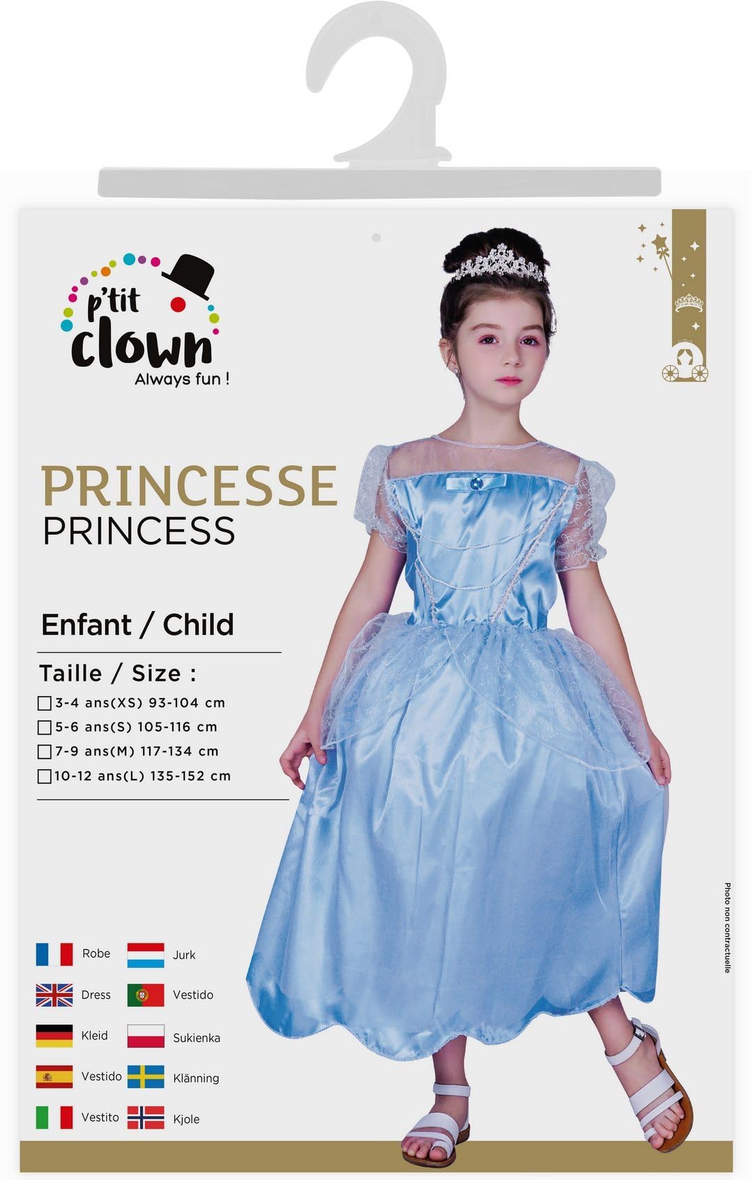 p-tit-clown-prinzessinnen-kost-m-kinder-blau-10-12-jahre-karnevalskleid image 3