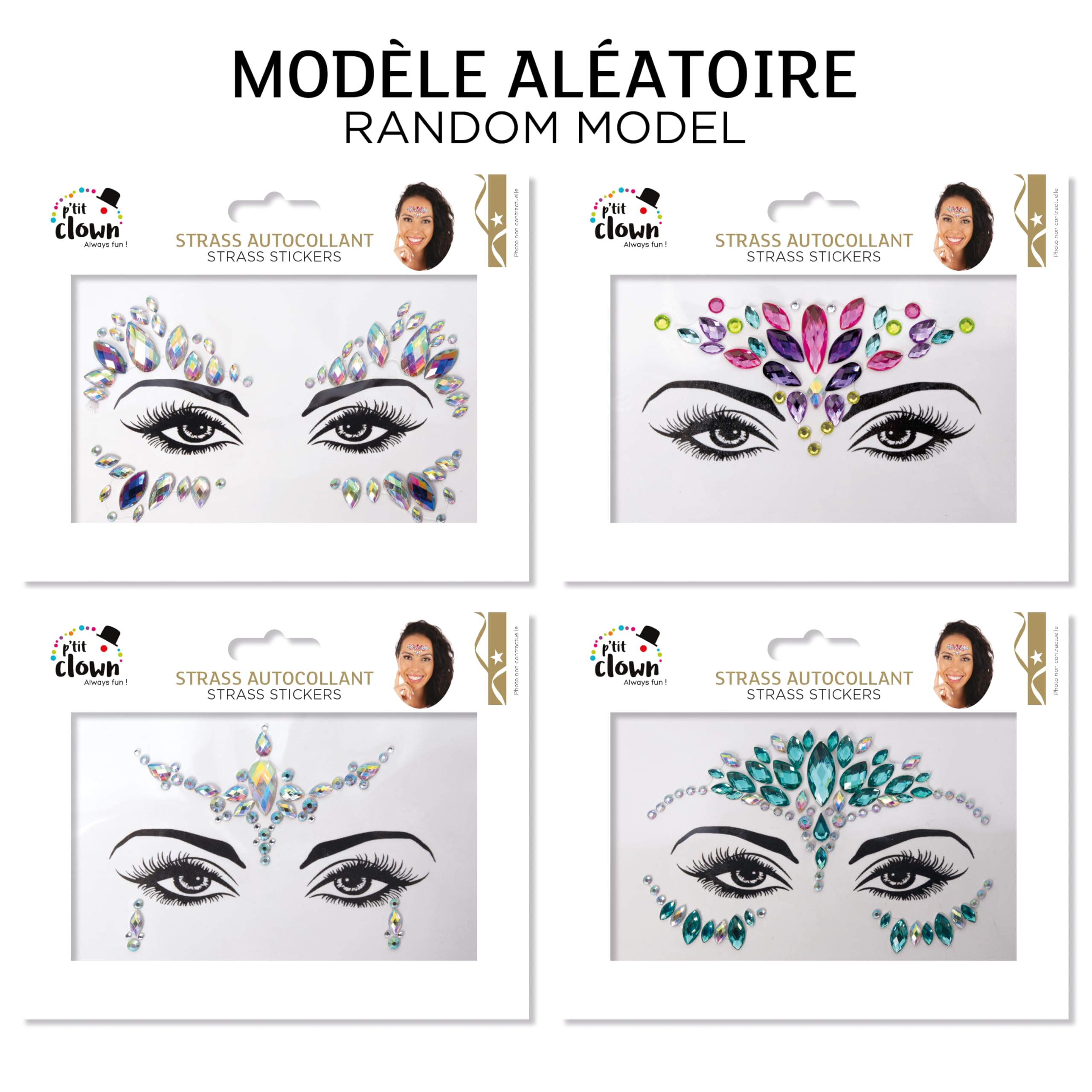 p-tit-clown-strass-gesichtssticker-selbstklebend-modell-zuf-llig image 3