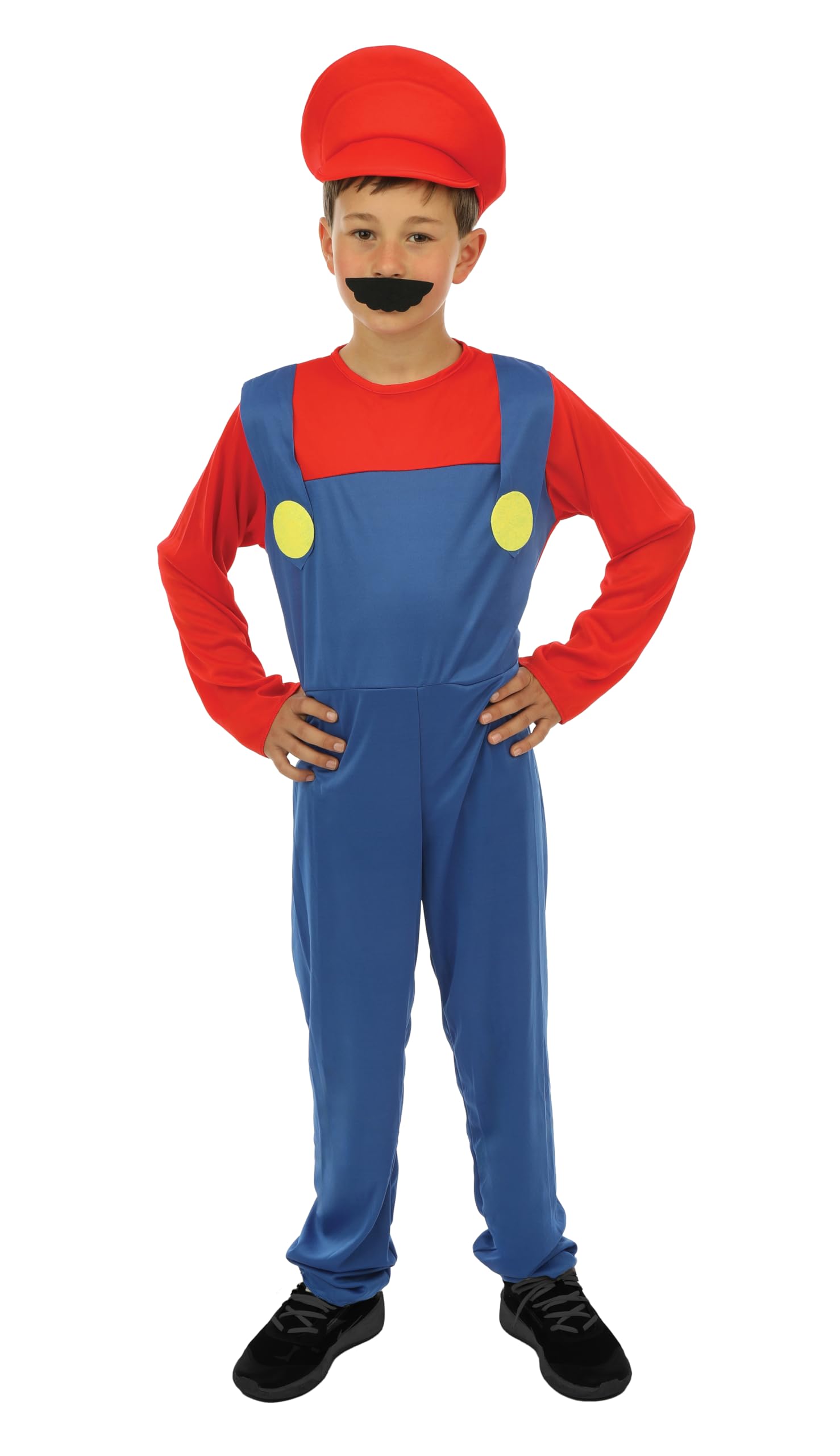 ptit-clown-klempner-kost-m-kinder-overall-mit-m-tze-und-schnurrbart image 7