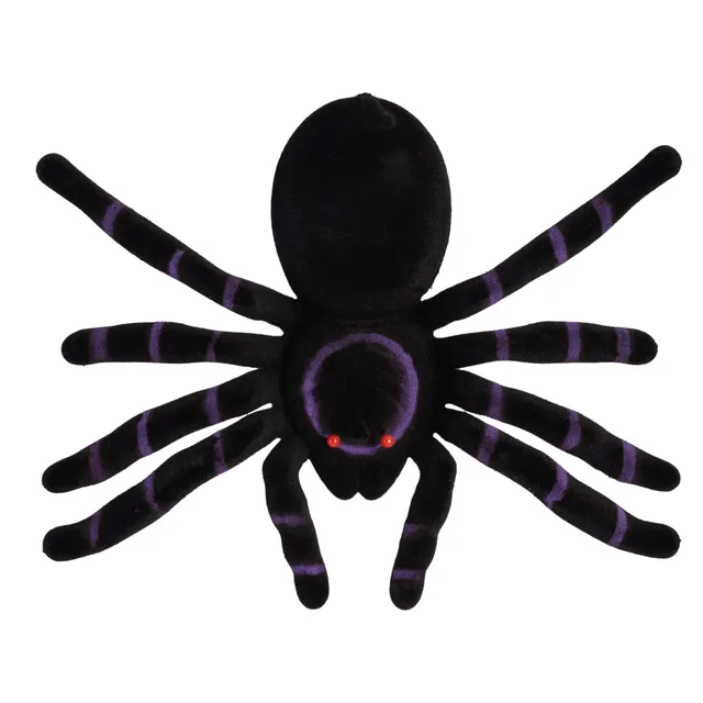 ptit-clown-beflockte-spinne-20-cm-halloween-deko image 1