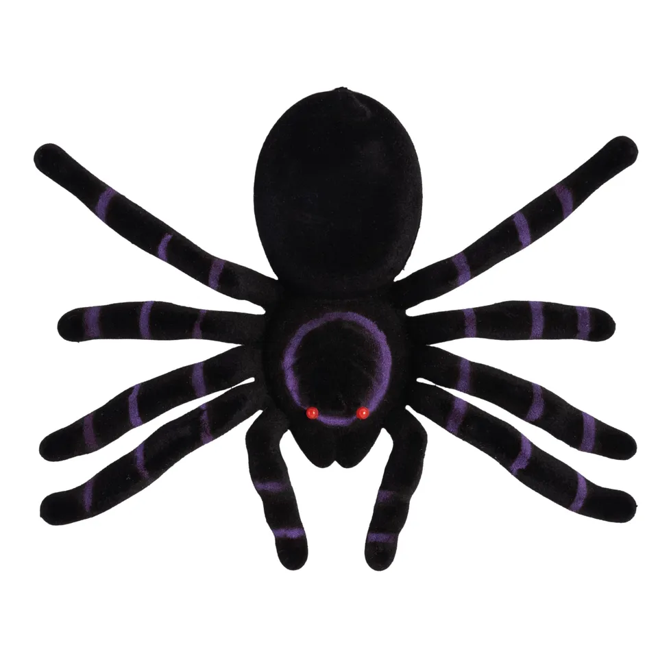 ptit-clown-beflockte-spinne-20-cm-halloween-deko image 1