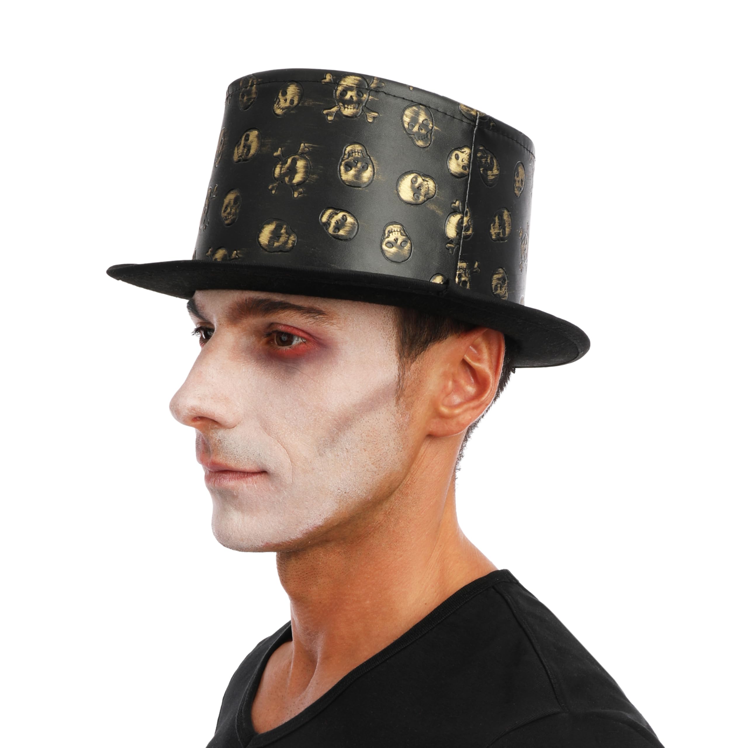 ptit-clown-steampunk-zylinder-totenkopf-gold-erwachsene image 5