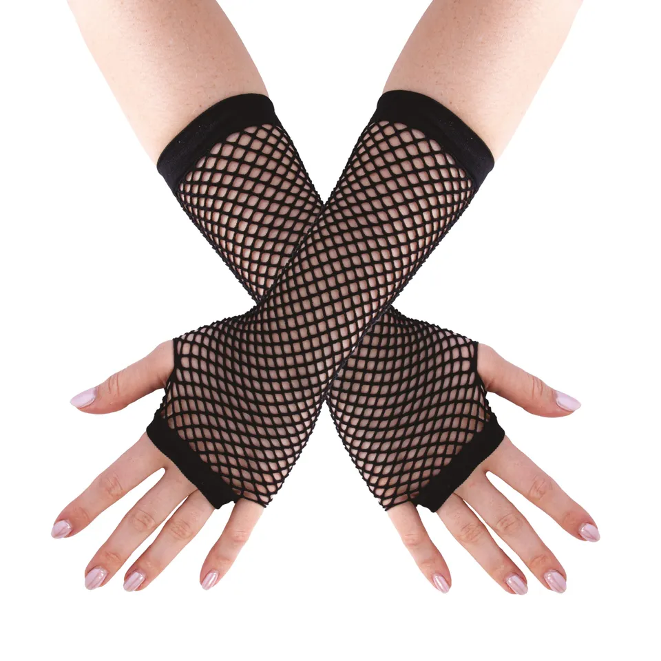 ptit-clown-lange-netz-handschuhe-schwarz-one-size-damen image 1