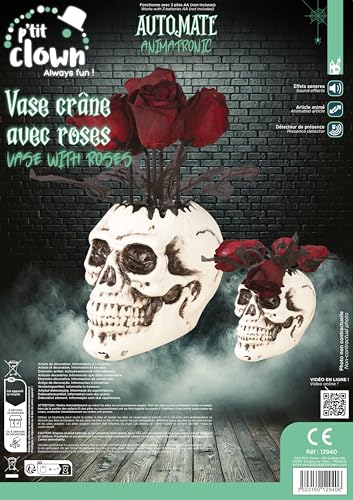 ptit-clown-12940-animierte-totenkopfvase-mit-rosen-30-cm-mit-soundeffekten image 7