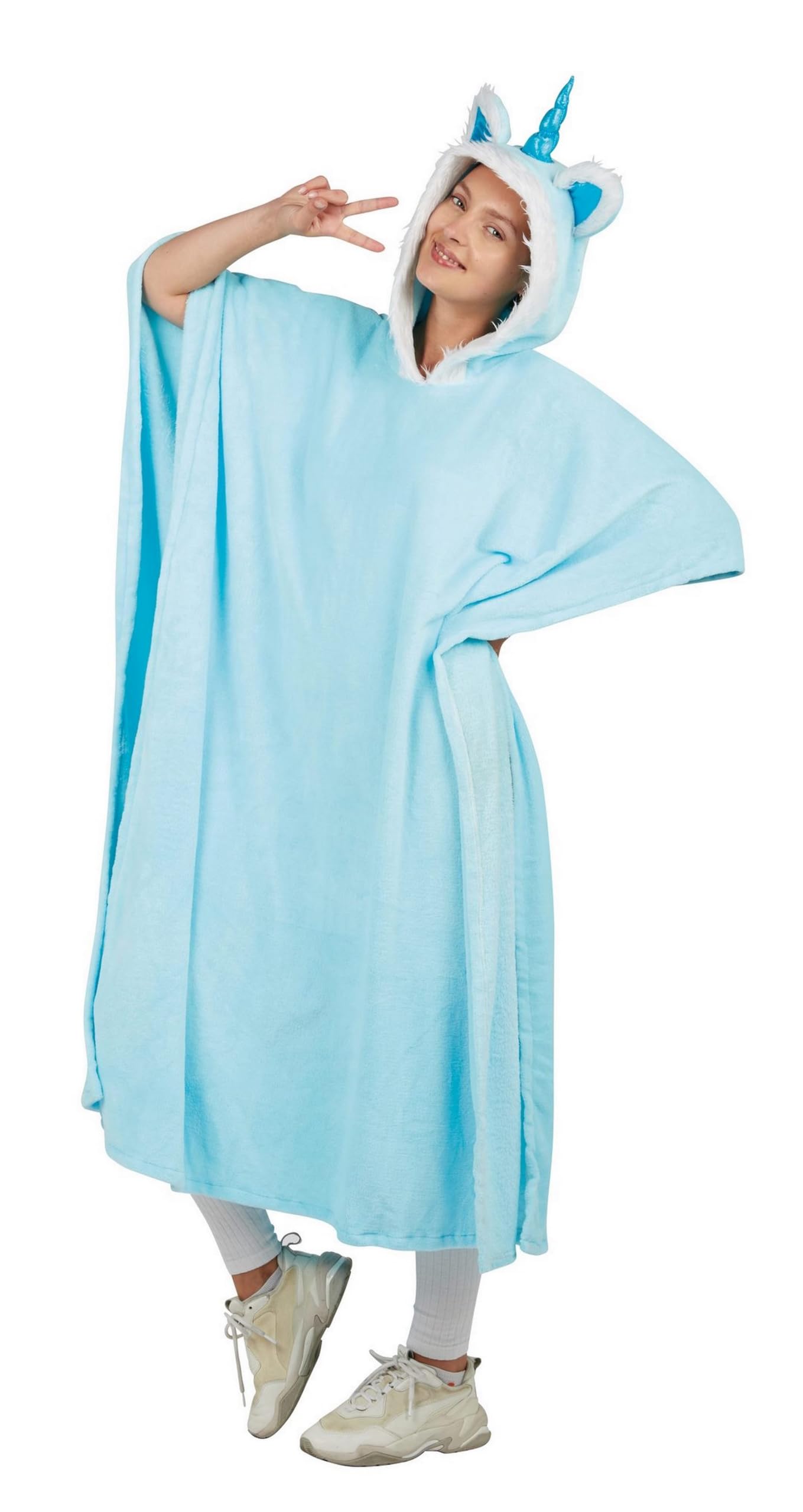 ptit-clown-einhorn-poncho-mit-kapuze-f-r-erwachsene-einheitsgr-e-polyester image 2