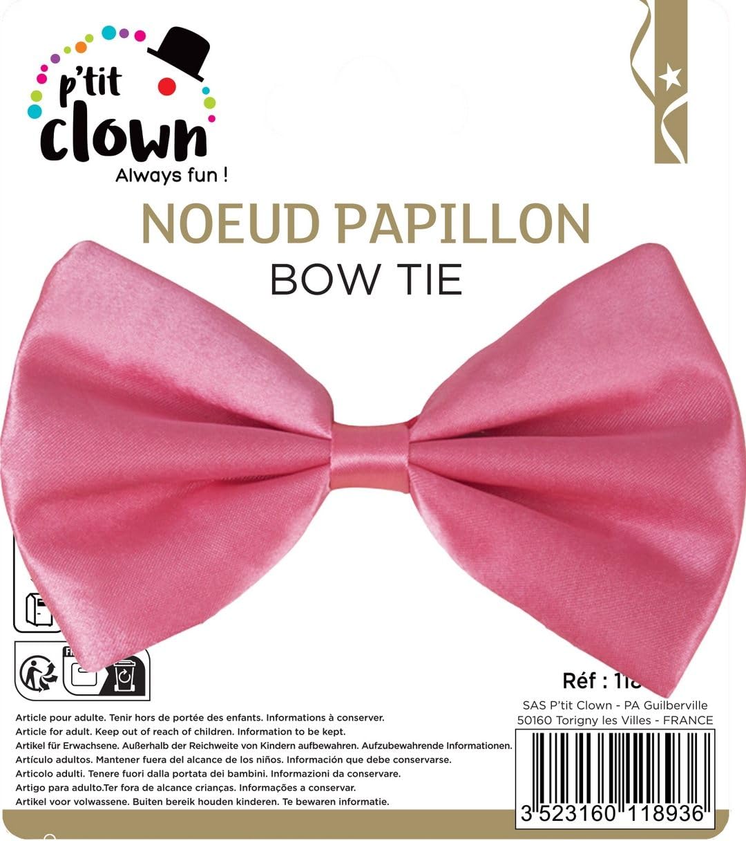 ptit-clown-11893-fliege-aus-stoff-vorgeknotet-verstellbar-neonrosa image 6