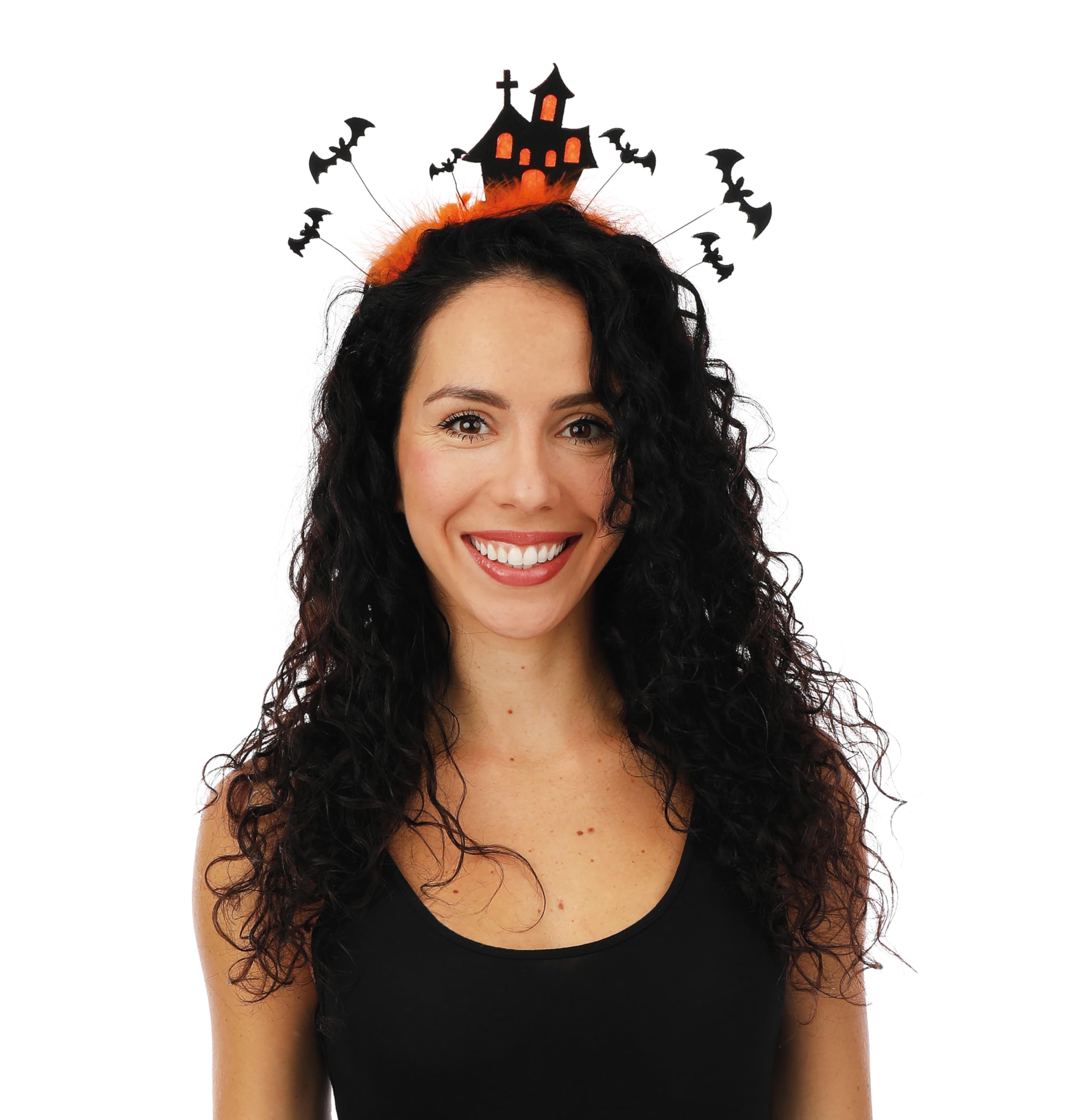ptit-clown-23519-haarreif-spukhaus-orange-schwarz-halloween-accessoire image 1
