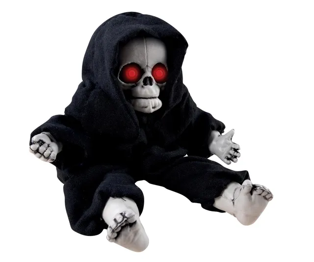 p-tit-clown-skelett-puppe-animiert-30-cm-mit-sound-und-leucht-augen image 1