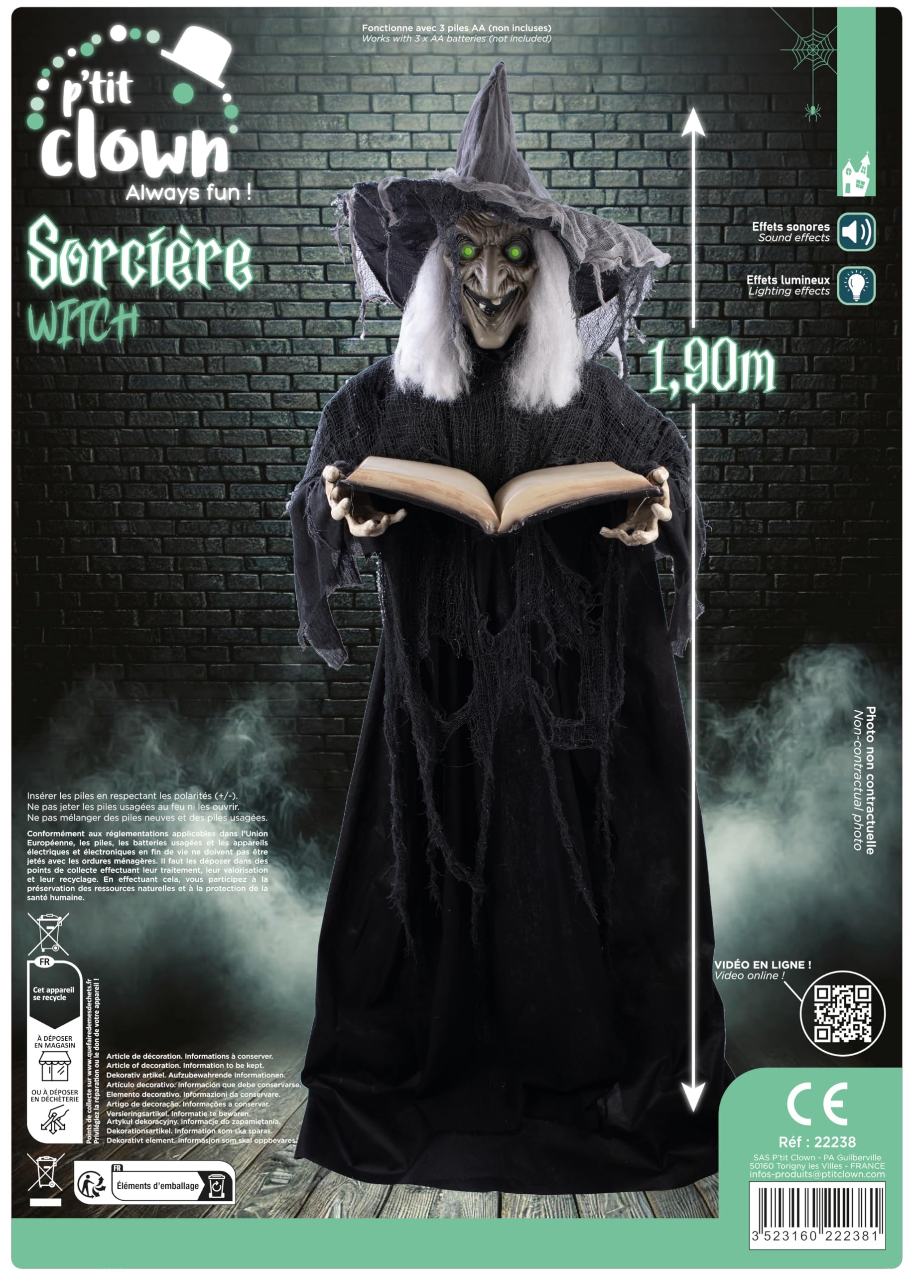 ptit-clown-animierte-halloween-hexe-190-cm-mit-sound-und-licht image 4