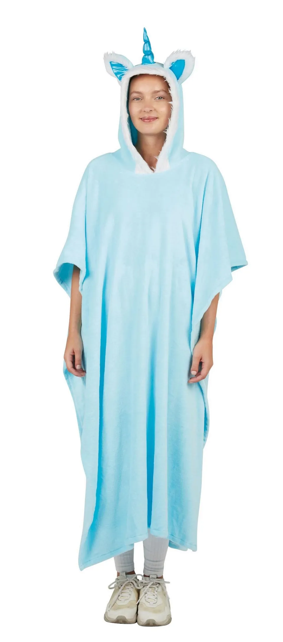 ptit-clown-einhorn-poncho-mit-kapuze-f-r-erwachsene-einheitsgr-e-polyester image 1