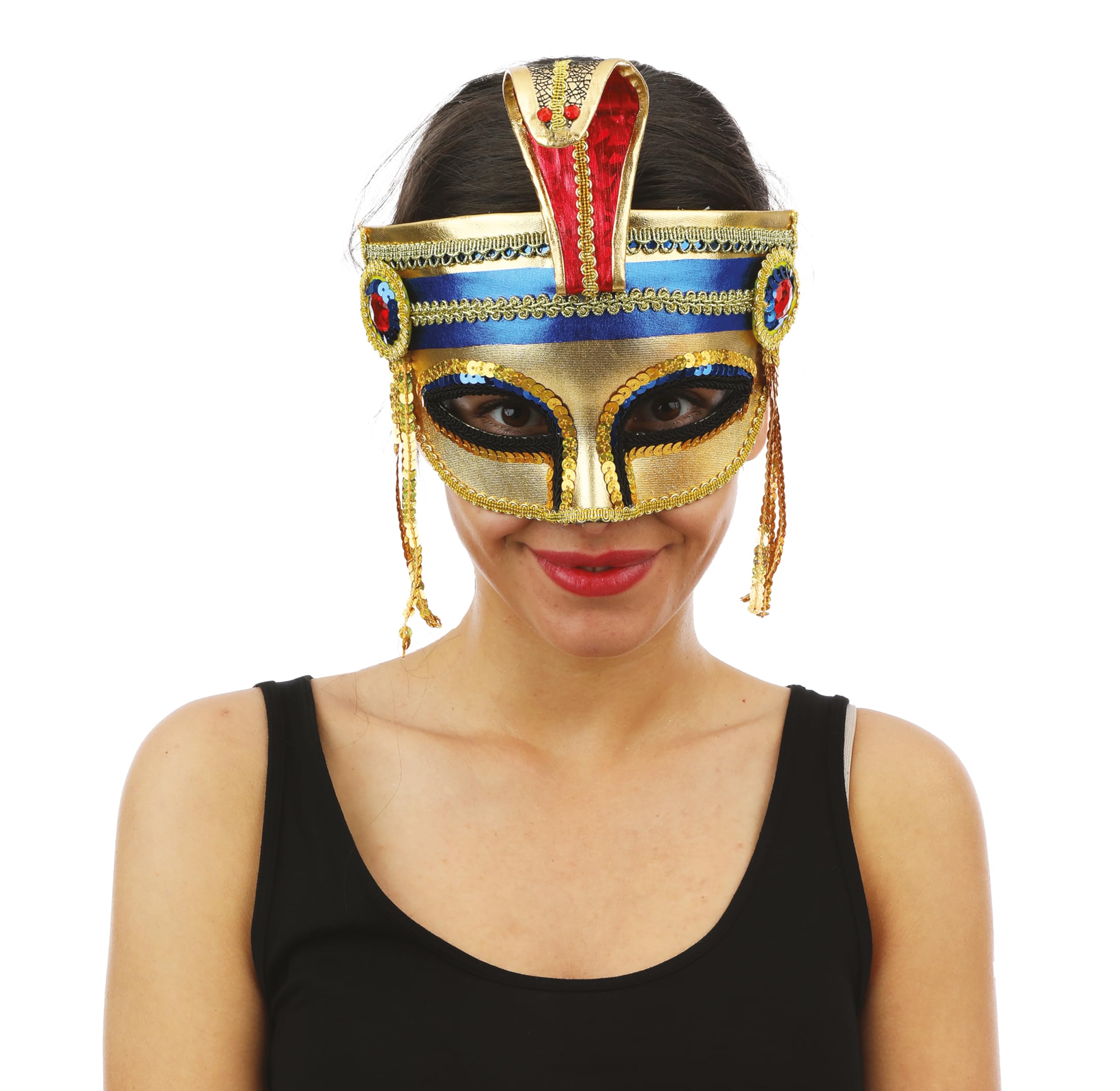 p-tit-clown-23386-halbmaske-pharaonin-f-r-damen-gl-nzend-mit-gummiband-gold image 2