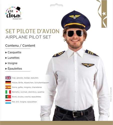 ptit-clown-66643-flugzeugpiloten-set-kost-m-accessoire-marineblau-schwarz image 6