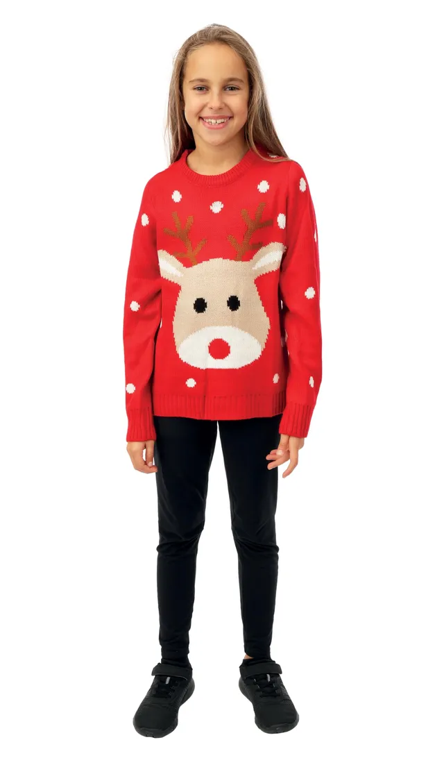 p-tit-clown-weihnachtspullover-kinder-rot-10-12-jahre-rentier-weihnachtsmann image 1